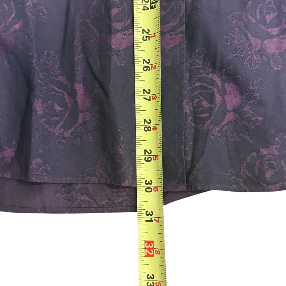 Ted Baker mens Burgundy Floral Rose Print Long Sleeve Dress Shirt Size 17 34/35 - Picture 5 of 5
